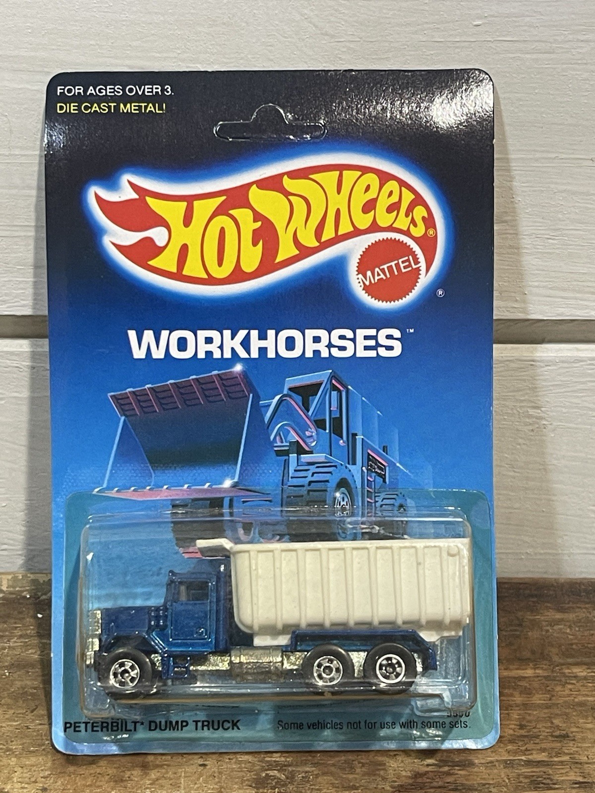 Vintage 1988 Hot Wheels Workhorses  PETERBILT DUMP TRUCK #9550 - Unpunched Card!