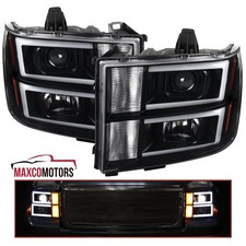 Black Projector Headlights Fits 2007-2013 Gmc Sierra 1500 2500hd 3500hd Led Tube Black Projector Headlights Fits 2007-2013 Gmc Sierra 1500 2500hd 3500hd Led Tube