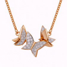 Swarovski Idyllia Lilia Butterfly Necklace Rose Gold-Tone Crystal Pavé 5636422