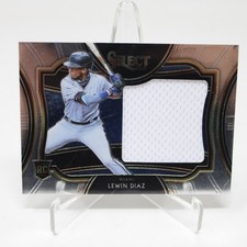 Lewin Diaz RC Jumbo Patch Relic Card 2021 Panini Select Baseball Rookie #HRJS-LD. rookie card picture