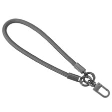 Keychain Wristlet Lanyard, 400mm Long Braided Wrist Lanyard Dark Gray