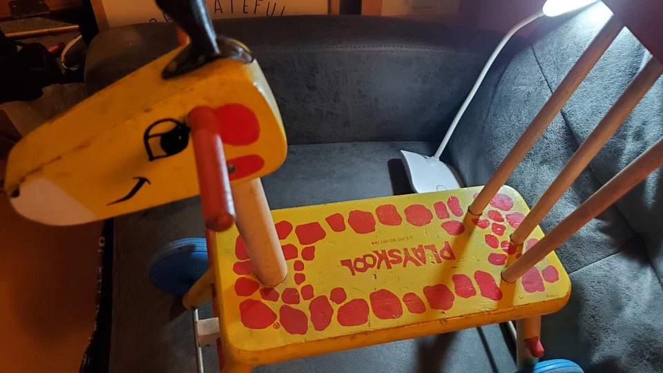 Винтажный деревянный жираф для верховой езды 60-е Playskool - Изображение 3 из 4