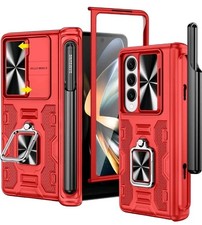Samsung Galaxy Z Fold 4 Case VEGO Pen Holder Screen Protector Kickstand Black