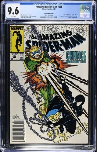 🕸AMAZING SPIDER-MAN #298 CGC 9.6*MARVEL*1988*1ST TODD McFARLANE*NEWSSTAND*VENOM