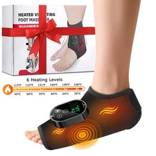 Electric Foot Ankle Massager with Heat & Vibration for Fasciitis Pain Relief