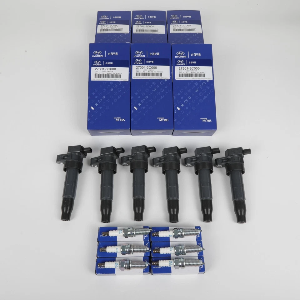 6× Ignition Coil & NGK Iridium Spark Plug for Hyundai Santa Fe Kia Sorento UF546 Foto 2 de 4