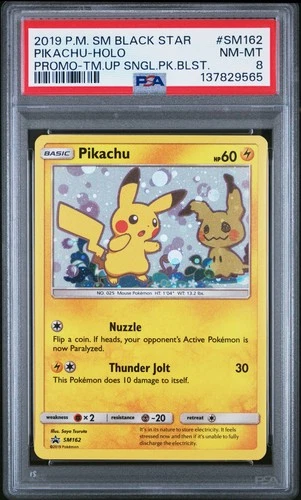 2019 POKEMON SM BLACK STAR PROMO TEAM UP SINGLE PACK BLISTERS PIKACHU-HOLO PSA 8