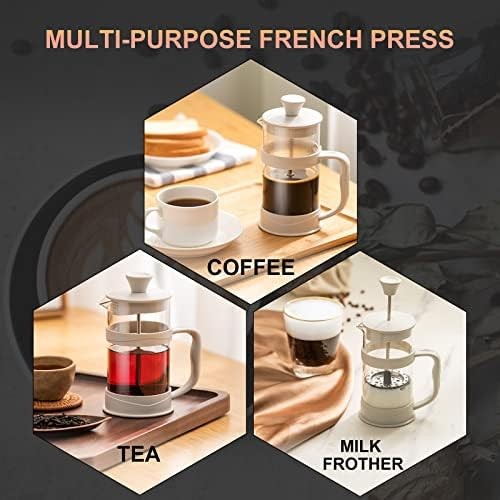 Stainless Steel French Press Coffee Maker 12 oz Travel