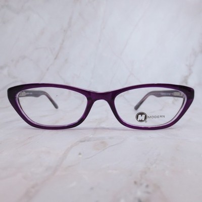 Modern Optical Belong Eyeglass Frames Plum Crystal Purple Cat Eye 51-17-140