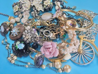 Victorian And Inspired Jewelry Lot Vintage Now 1928 Nouveau Plus As Is #121