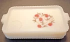 Anchor Hocking Fire King Fleurette Milk Glass Snack Plates–Set of 4-Vintage-EUC