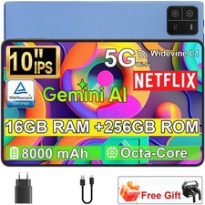 2026 Gaming Tablet 16GB 256GB 10.1in Android 15 Tablet Octa-Core 5G WiFi PAD PC