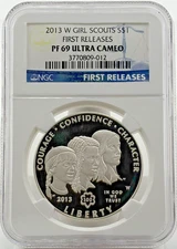 2013-W $1 Silver Commemorative Girl Scouts FS PF69 Ultra Cameo NGC 