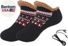 Electric Heated Fleece Socks for Women Teens, Winter Cozy Fleece Lining Foot USB