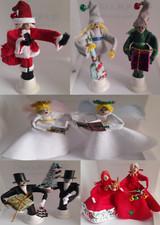 Christmas Handmade Character Wooden Dolly Peg Dolls Hanging Standing Elf Angel