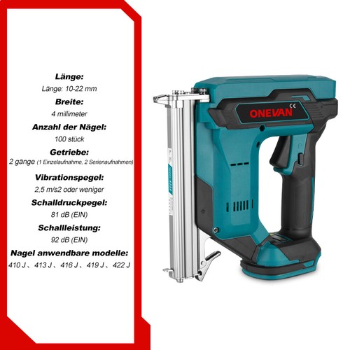 Spillatrice a batteria chiodatrice chiodatrice pistola per unghie a forma di U chiodatrice 422J unghie per Makita - Foto 2 di 18