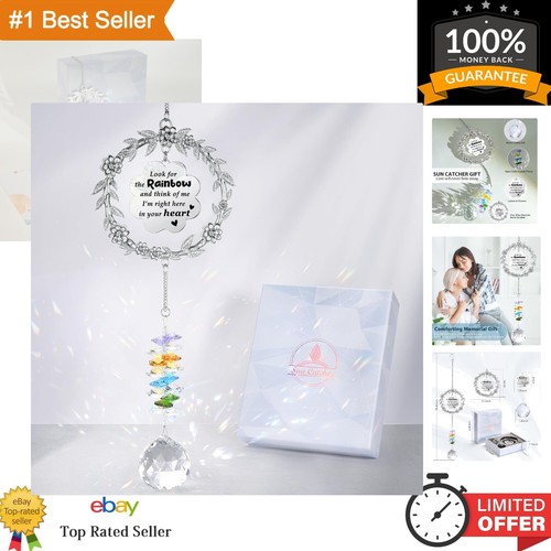 Hochwertiger Sonnenfänger Geschenk zur Trauer - Heilender Regenbogenmacher in Geschenkbox