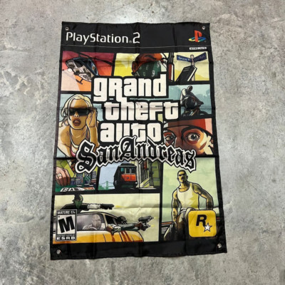 GTA San Andreas Custom Wall Flag Banner Tapestry 2 x 3 Ft, PS2
