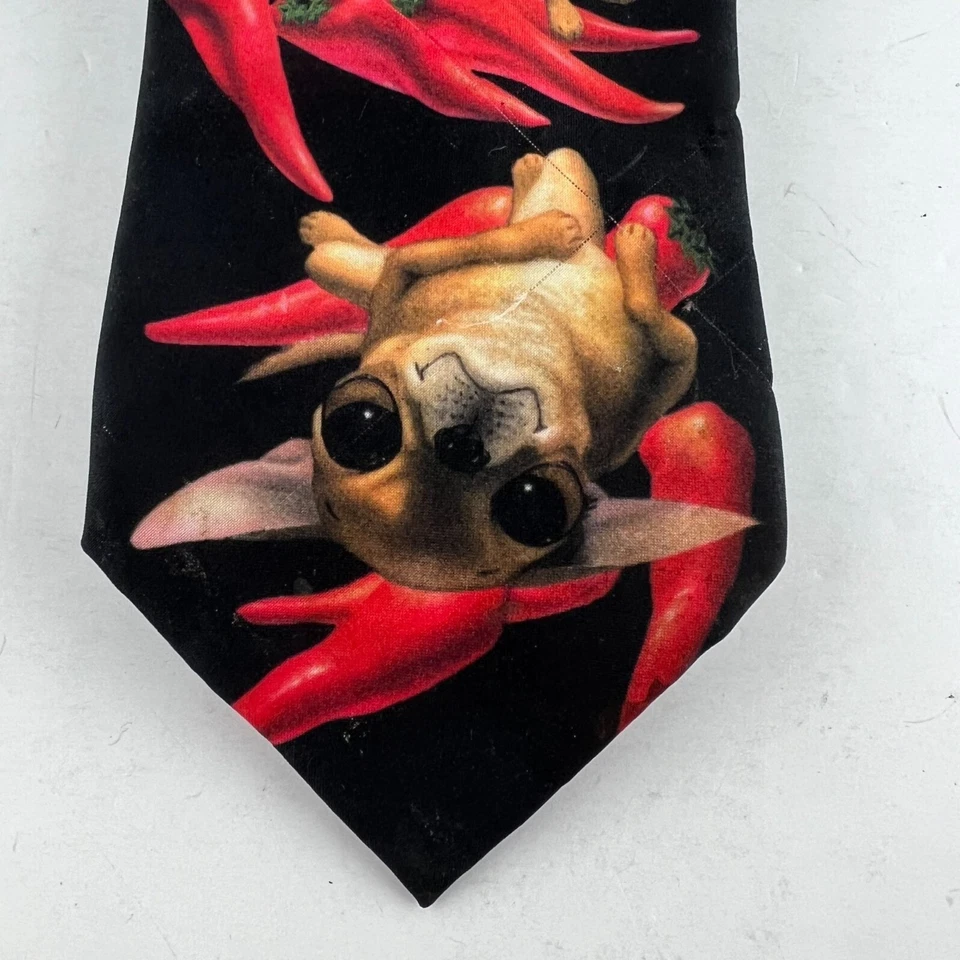 Corbata Ralph Marlin Aye Chihuahua 1998 firmada Daron Fayas patrón pimienta caliente Foto 2 de 4