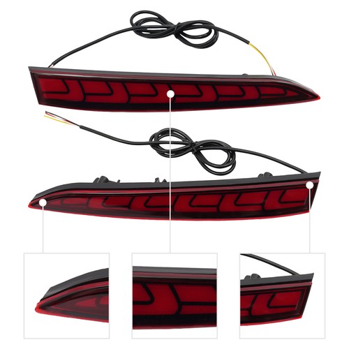 Left+Right LED Rear Bumper Reflector Light Kit For Hyundai Accent 2018-2022 - Picture 10 of 17