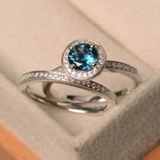 Natural Topaz Engagement Ring 925 Sterling Silver Ring Any Size