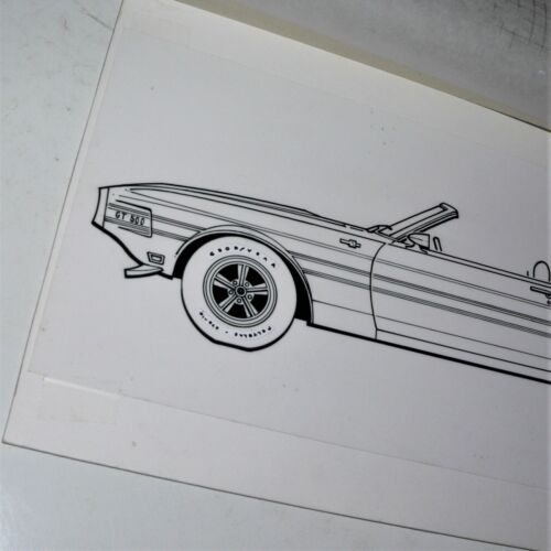 1970 SHELBY GT 500 ~ AUTOMOTIVE ILLUSTRATOR ORIGINAL ARTWORK / LINE DRAWING - Picture 3 of 10