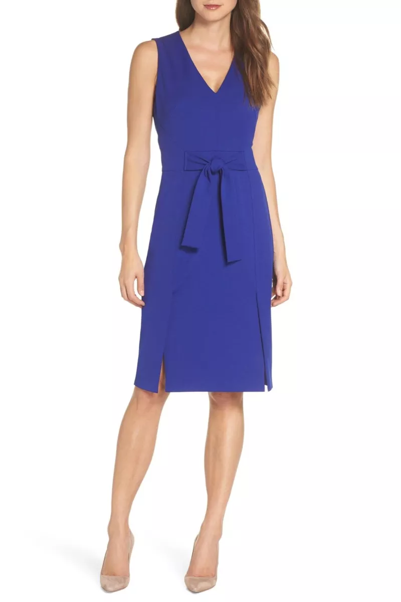 Vince camuto tie waist crepe dress top