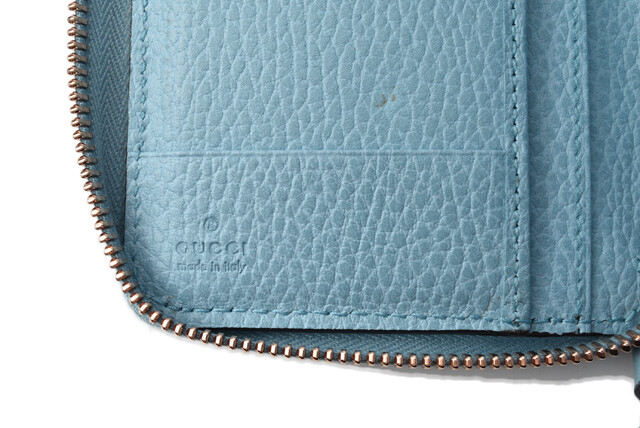 Gucci Wallet Fold Swing Leather Light Blue 354497 | eBay