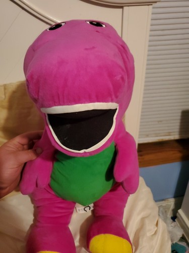 2017 Fisher Price Talking Singing Barney The Purple Dinosaur Plush Stuffed Toy