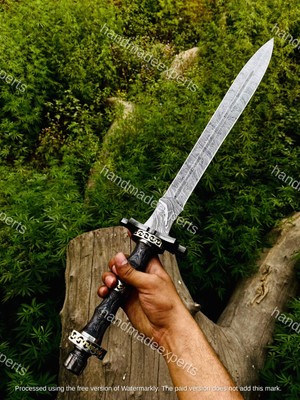 Fully Hand Forged Damascus Steel Medieval Viking Sword Battle Ready With Sheath