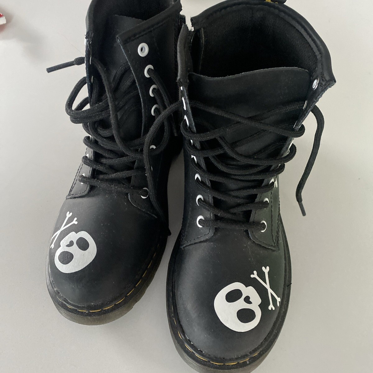 Martens Docs Kids Size Black Leather Combat Boots 1460J Doc Martin