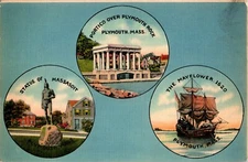 Statue of Massasoit, Portico Plymouth Rock, Mayflower, Plymouth, MA Postcard