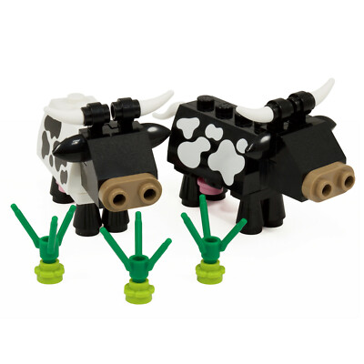 Kühe | Bauernhoftiere schwarz-weiße Kuh | Custom Kit aus echten LEGO Steinen