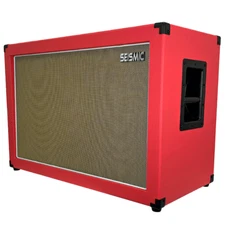 Contemporary 2x12" Empty Guitar Speaker Cabinet - Red Tolex with Wheat Grill