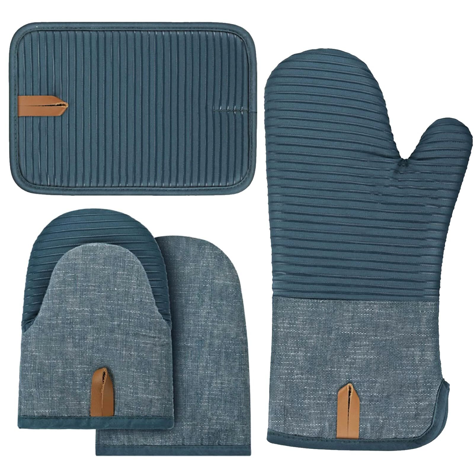 4 Pezzi Guanti da Forno, Guanti da Cucina Resistenti al Calore e Set di (R4V)