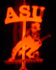 AEROLUX "ASU MOUNTAINEERS" (APPALACHIAN STATE) GLOWLAMP, WORKING PERFECTLY!
