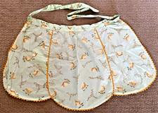 SPRING Half APRON Green Cotton Yellow CHICKS Rick Rack Pocket Easter