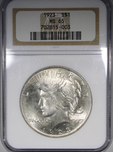 1923 Peace Dollar NGC MS65 Gorgeous Gem Nuce Luster Clean Cheek