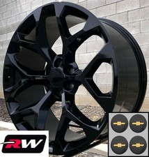 20 Inch Chevy Silverado 1500 Oe Replica Snowflake Wheels Gloss Black Rims 20 X9 20 Inch Chevy Silverado 1500 Oe Replica Snowflake Wheels Gloss Black Rims 20 X9