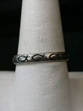 Unique Vintage Sterling Silver Ichthys Fish Design Band Ring. Make Offer 395