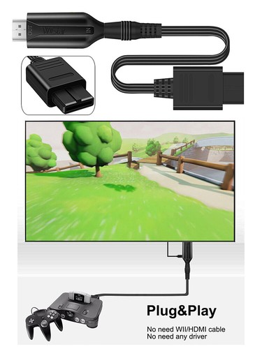 Hoopoocolor - Adaptateur N64 Vers HDMI, Convertit Le Signal Vidéo/composite En HDMI 1080p, Prise Audio 3.5mm, Plug & Play, Pour Téléviseurs Modernes