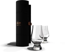 Whiskey Glass, Gift Set of 2 in Travel Case