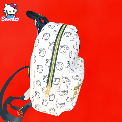 Sac à Dos Hello Kitty En Cuir Blanc - Très Bon état - Pour Fille Ou Collection