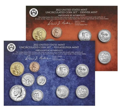 2022 US Mint Uncirculated Mint Set 20 Coin 22RJ Both P,D Sealed Box - Picture 2 of 4