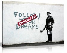 Banksy Follow Your Dreams Graffiti Canvas Wall Art Picture Print