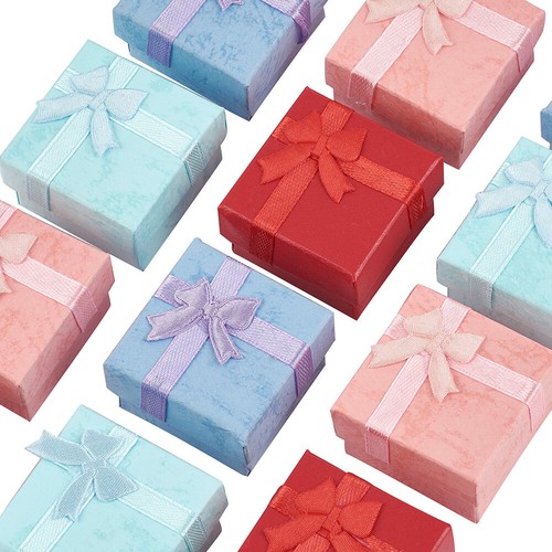 240pcs Colorful Mini Cardboard Ring Earring Boxes Cube Present Pack Case 41x41mm - Picture 10 of 10