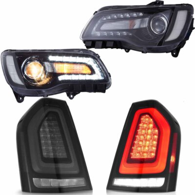 VLAND For 2011-2014 Chrysler 300 LED Headlights + Smoked Tail Lights Plug & Play