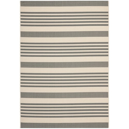 SAFAVIEH Outdoor CY6062-236 Courtyard Grey / Bone Rug - Picture 8 of 37