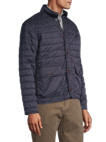 Peter Millar M Greenwich Jacket Washed Black Garment Dyed Quilted Coat $250 - Picture 4 of 9