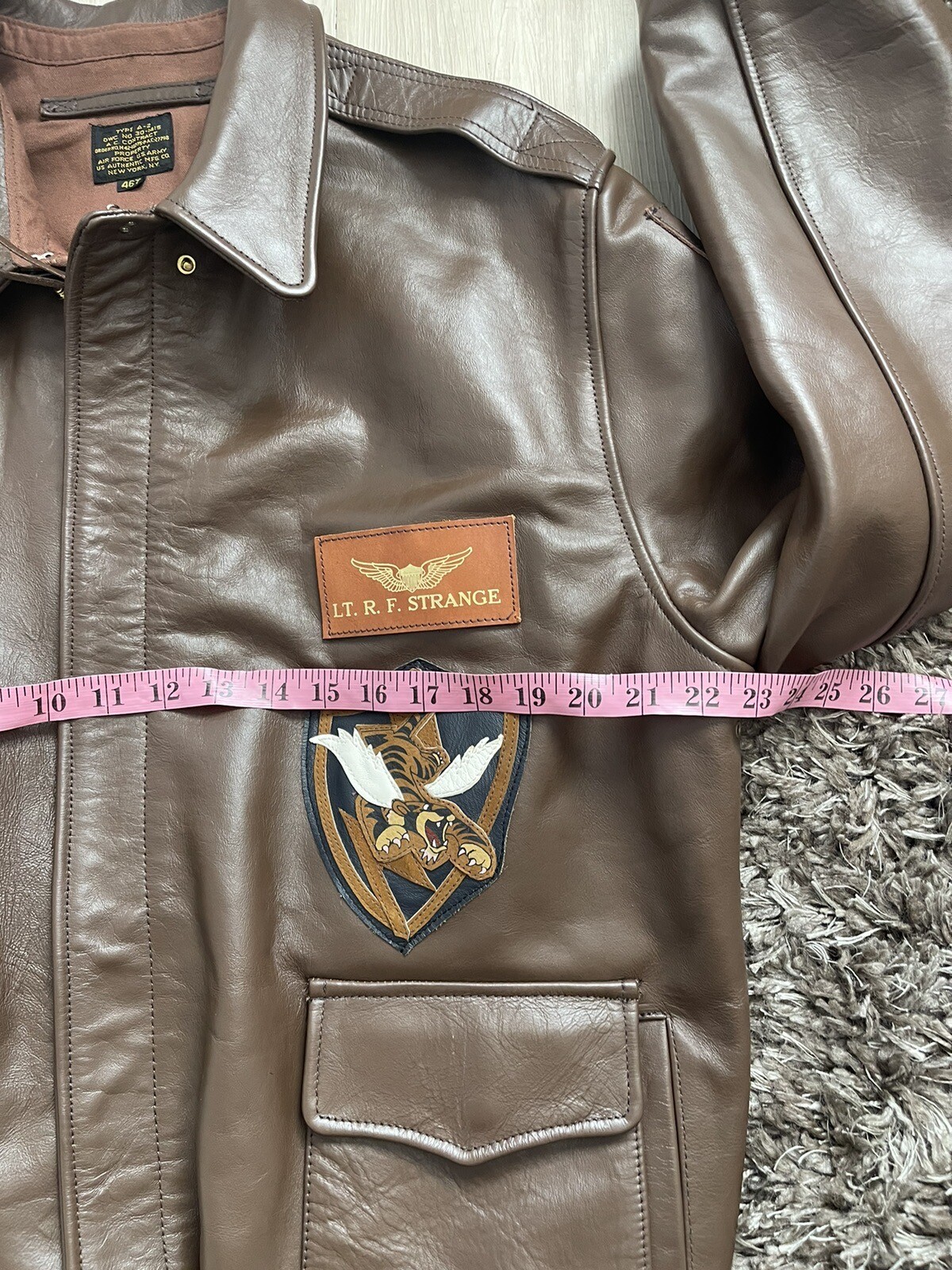 Veste Bomber Vintage A-2 US Air Force - Cuir, Taille 40, Fait Main, Occasion Très Bon état